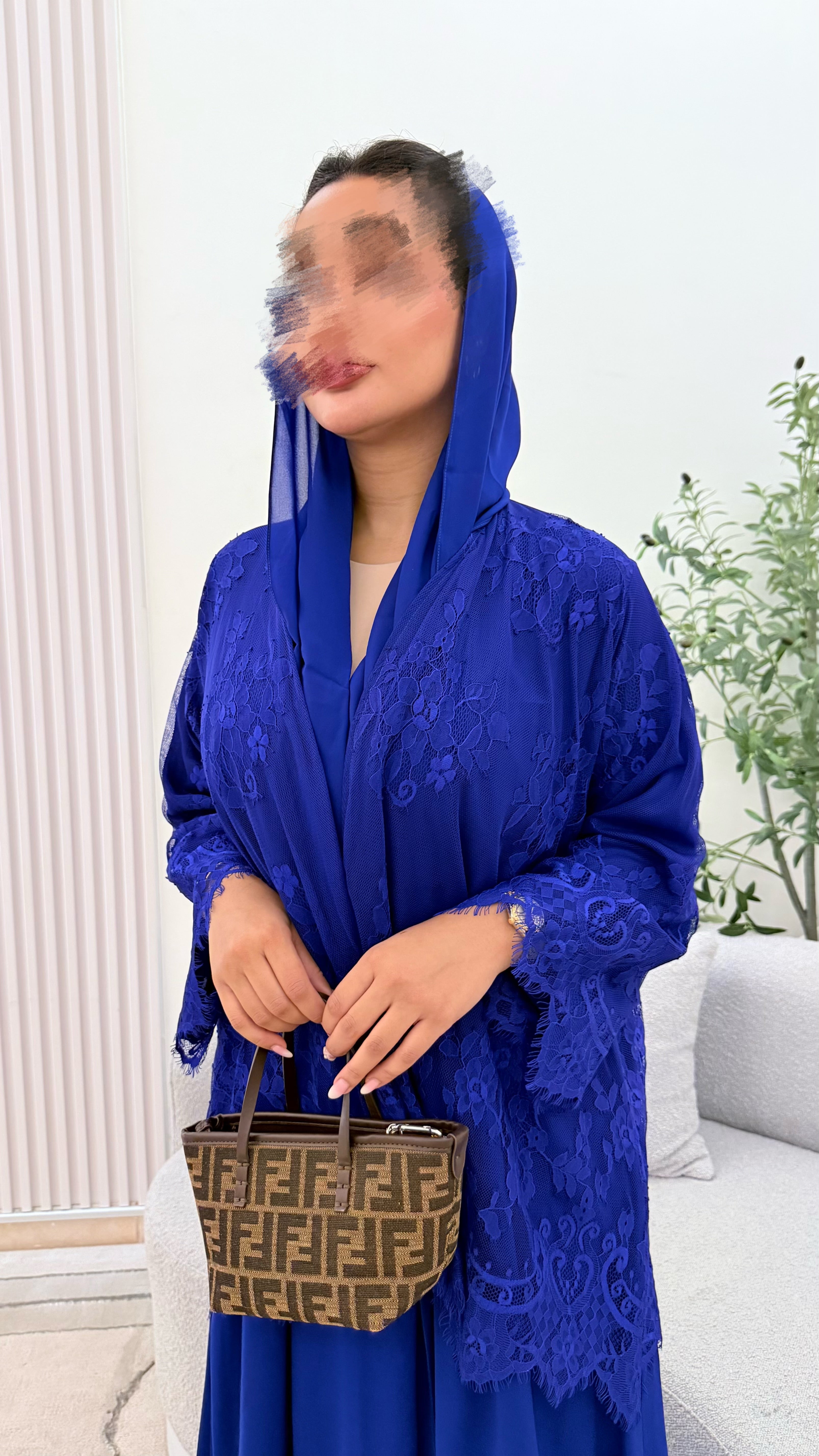 Lace abaya ( blue
