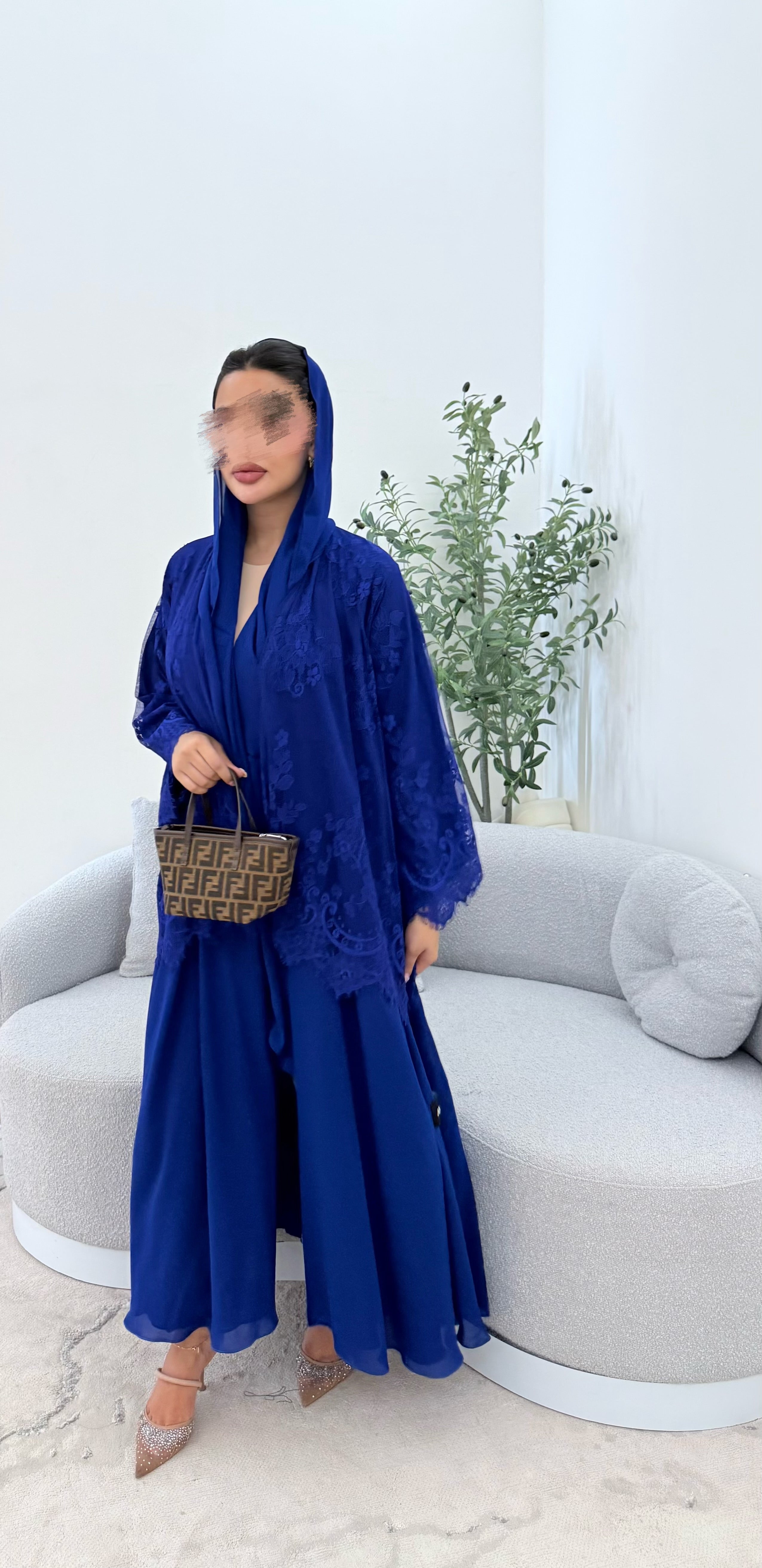 Lace abaya ( blue
