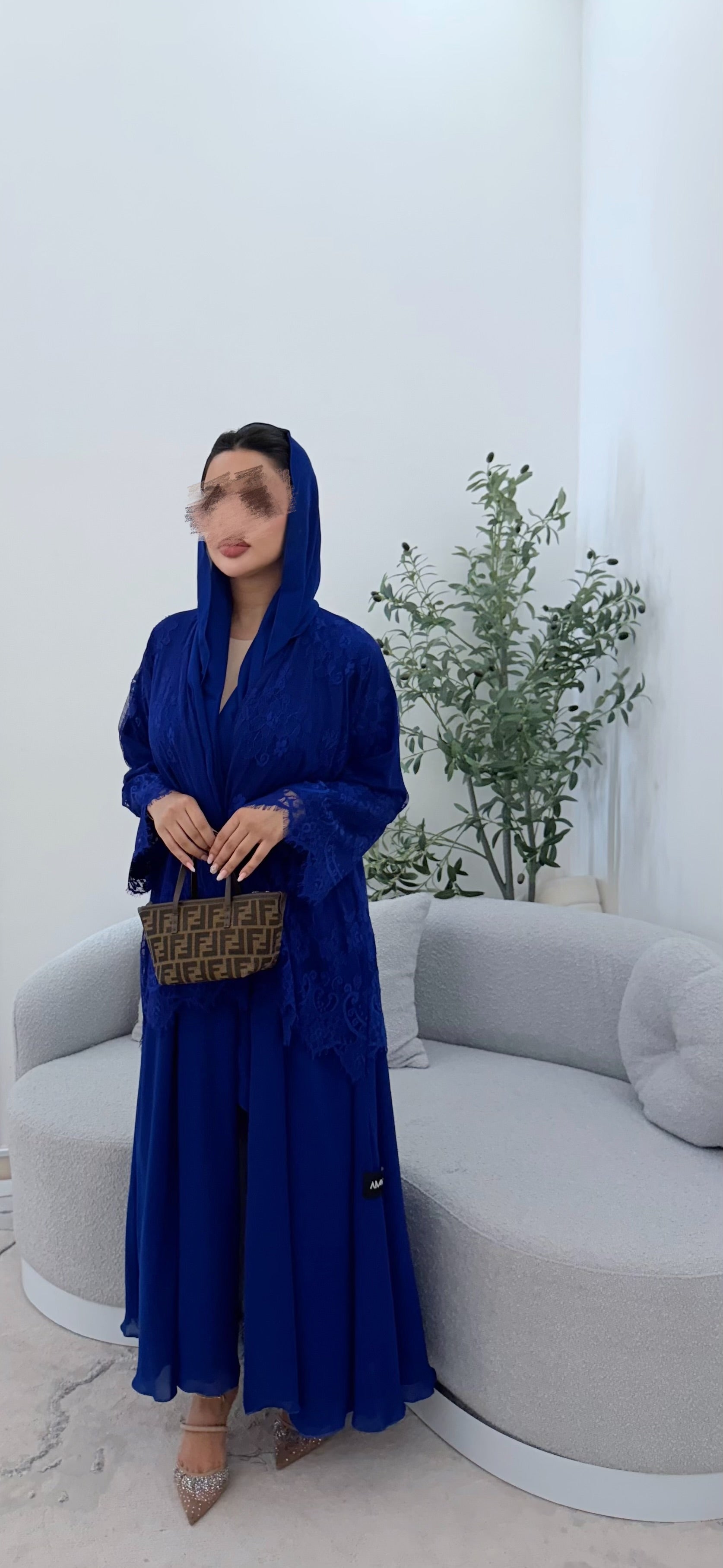 Lace abaya ( blue