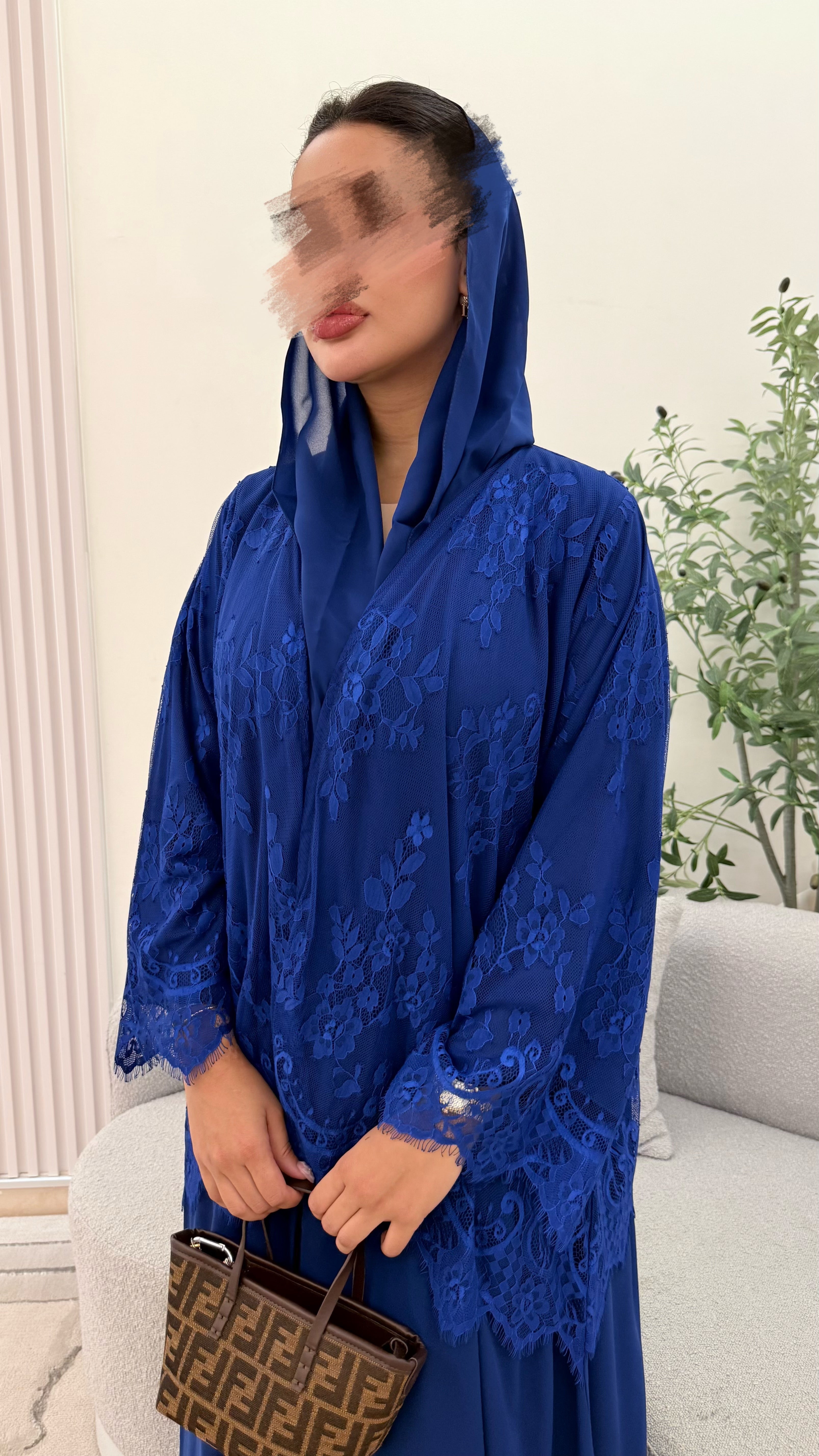 Lace abaya ( dark blue )