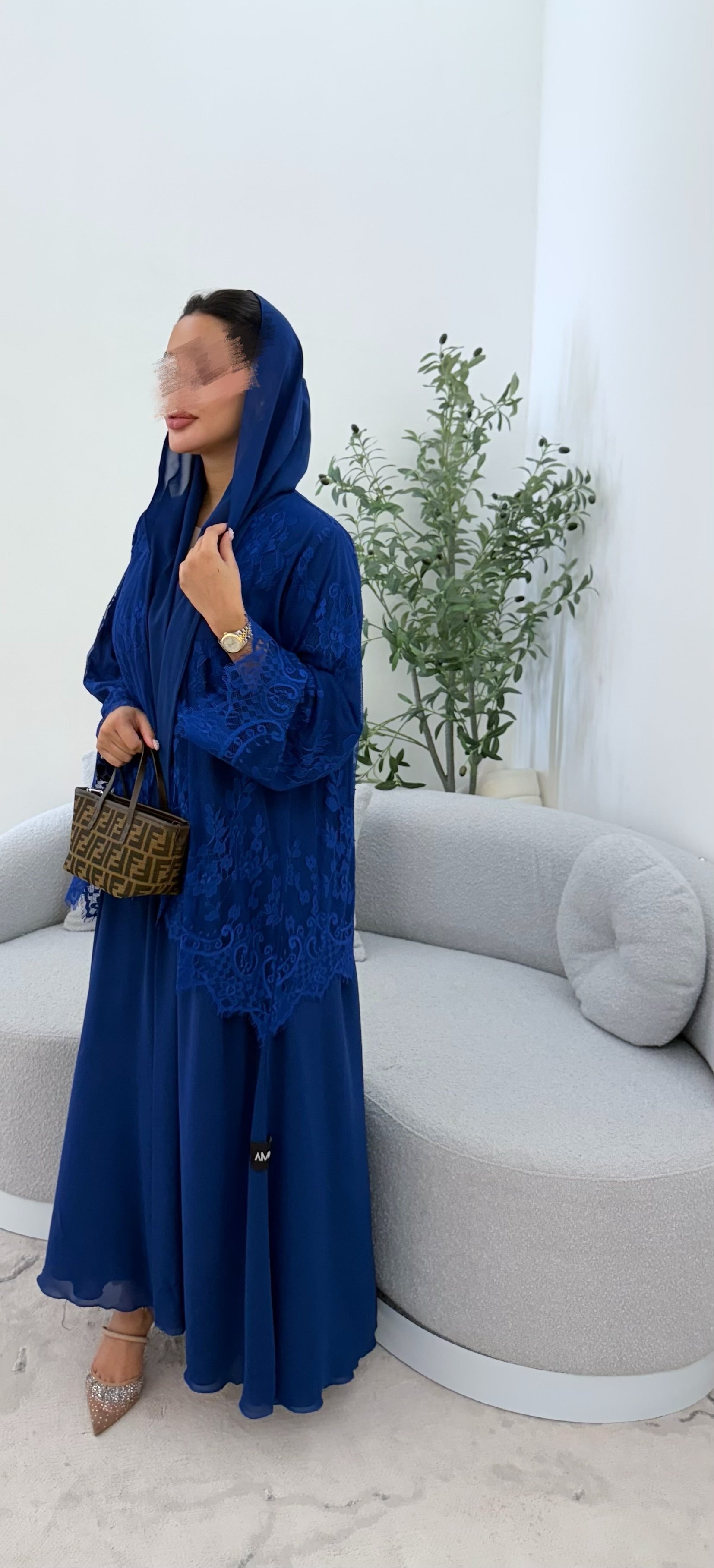 Lace abaya ( dark blue )