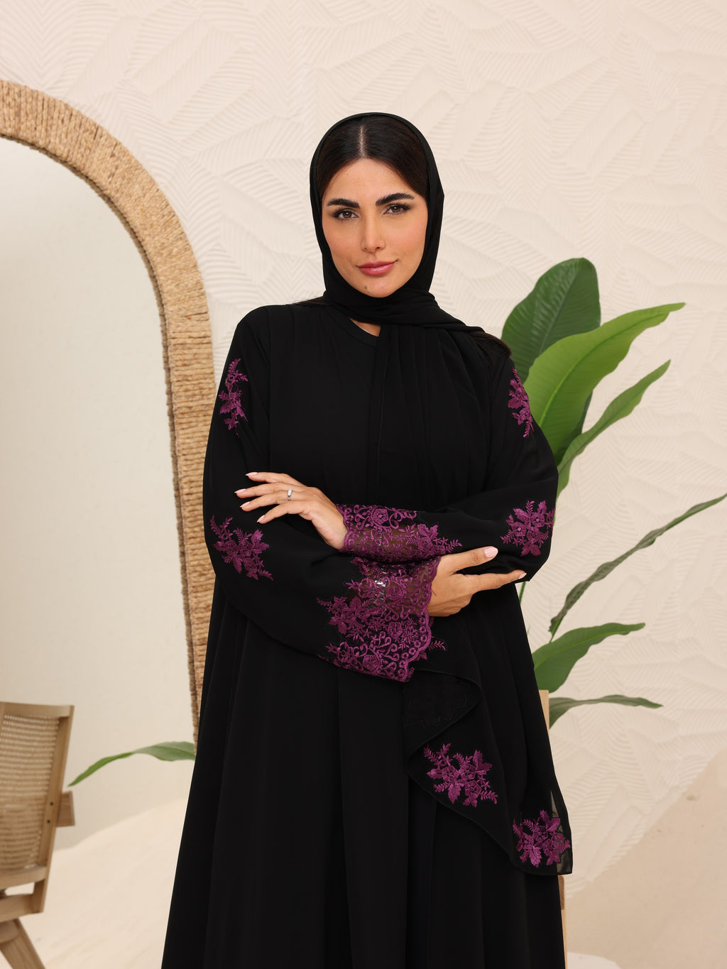 Abaya purple lace