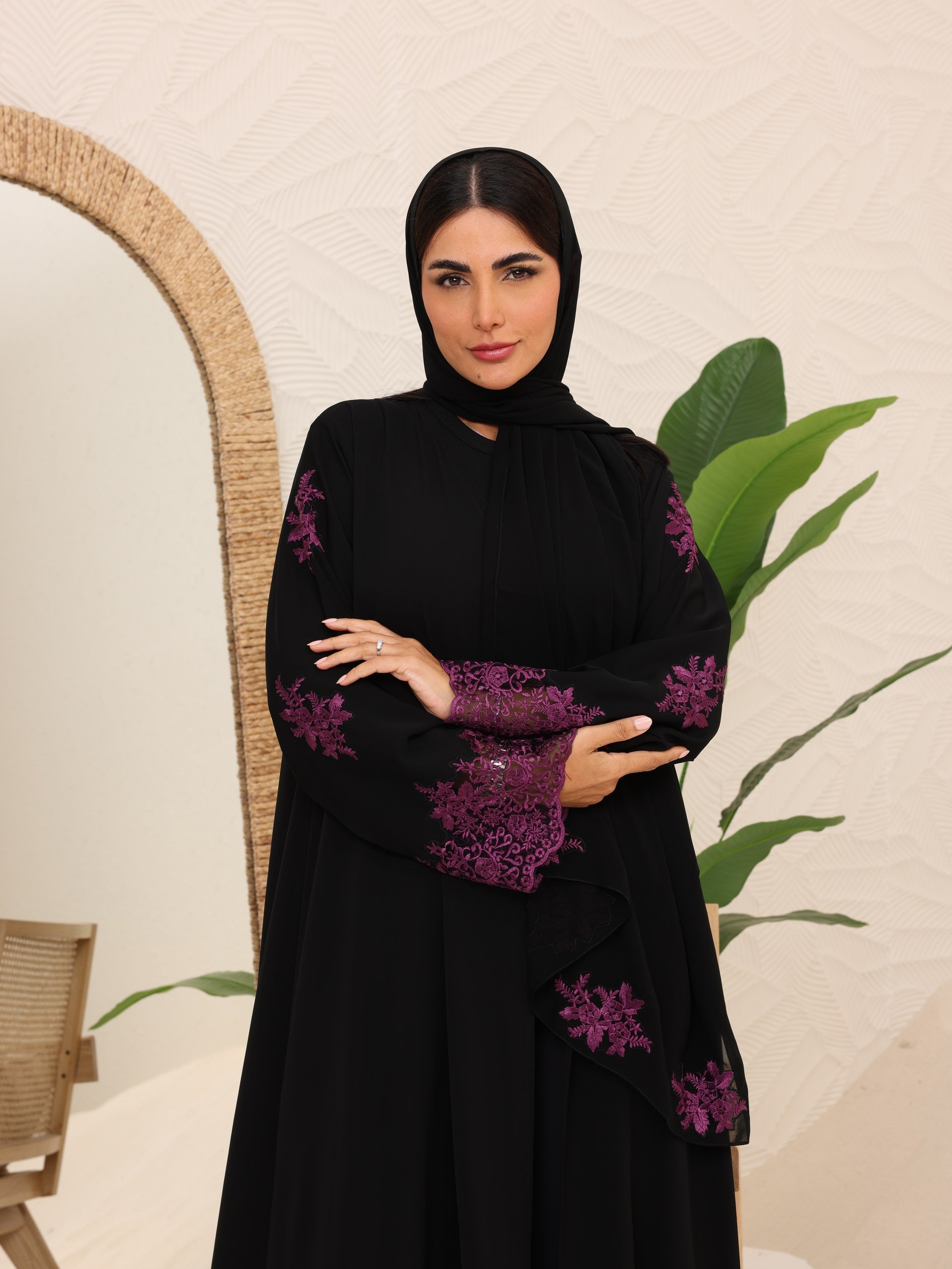 Abaya purple lace