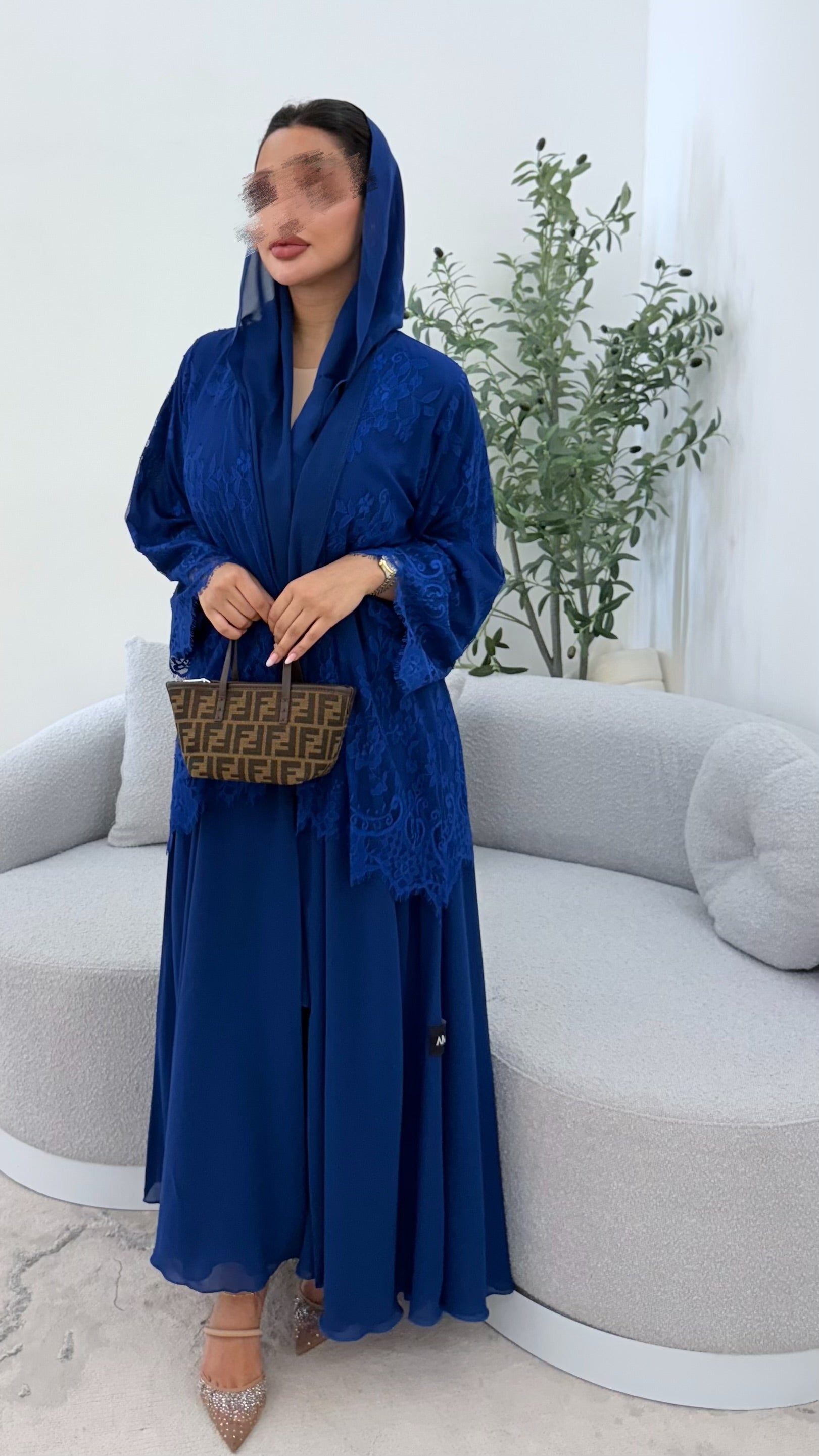 Lace abaya ( dark blue )
