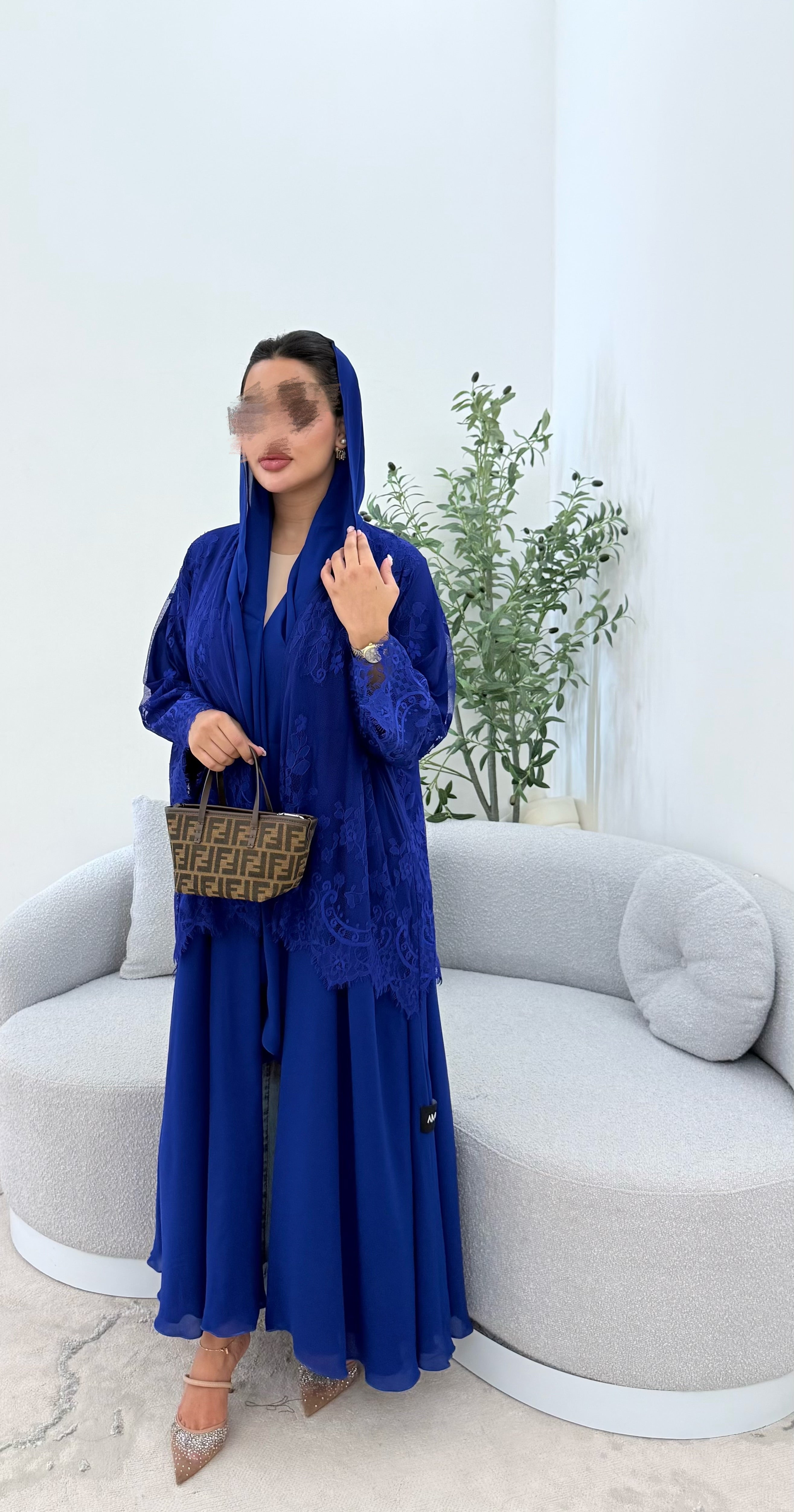 Lace abaya ( blue
