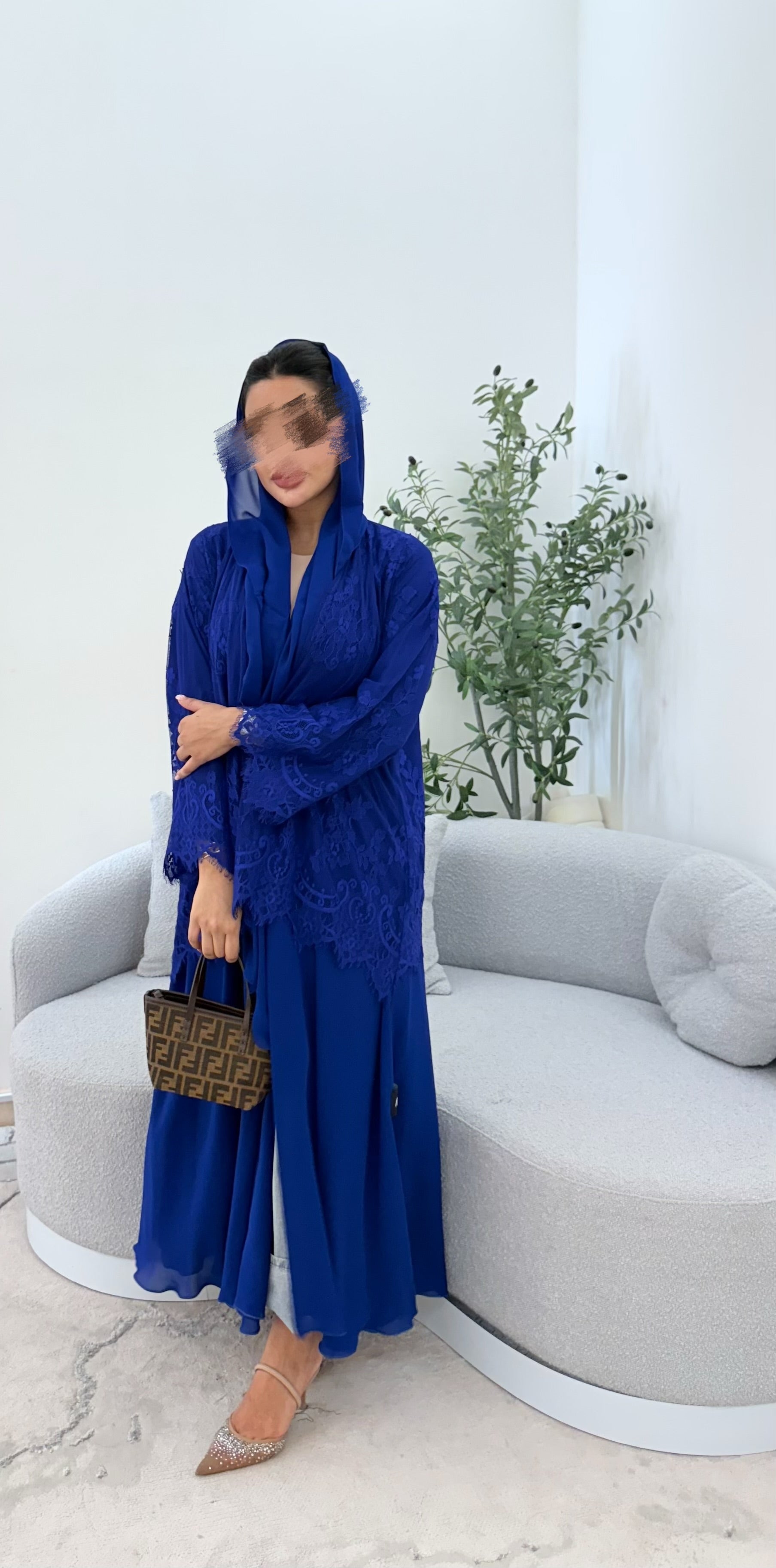 Lace abaya ( blue
