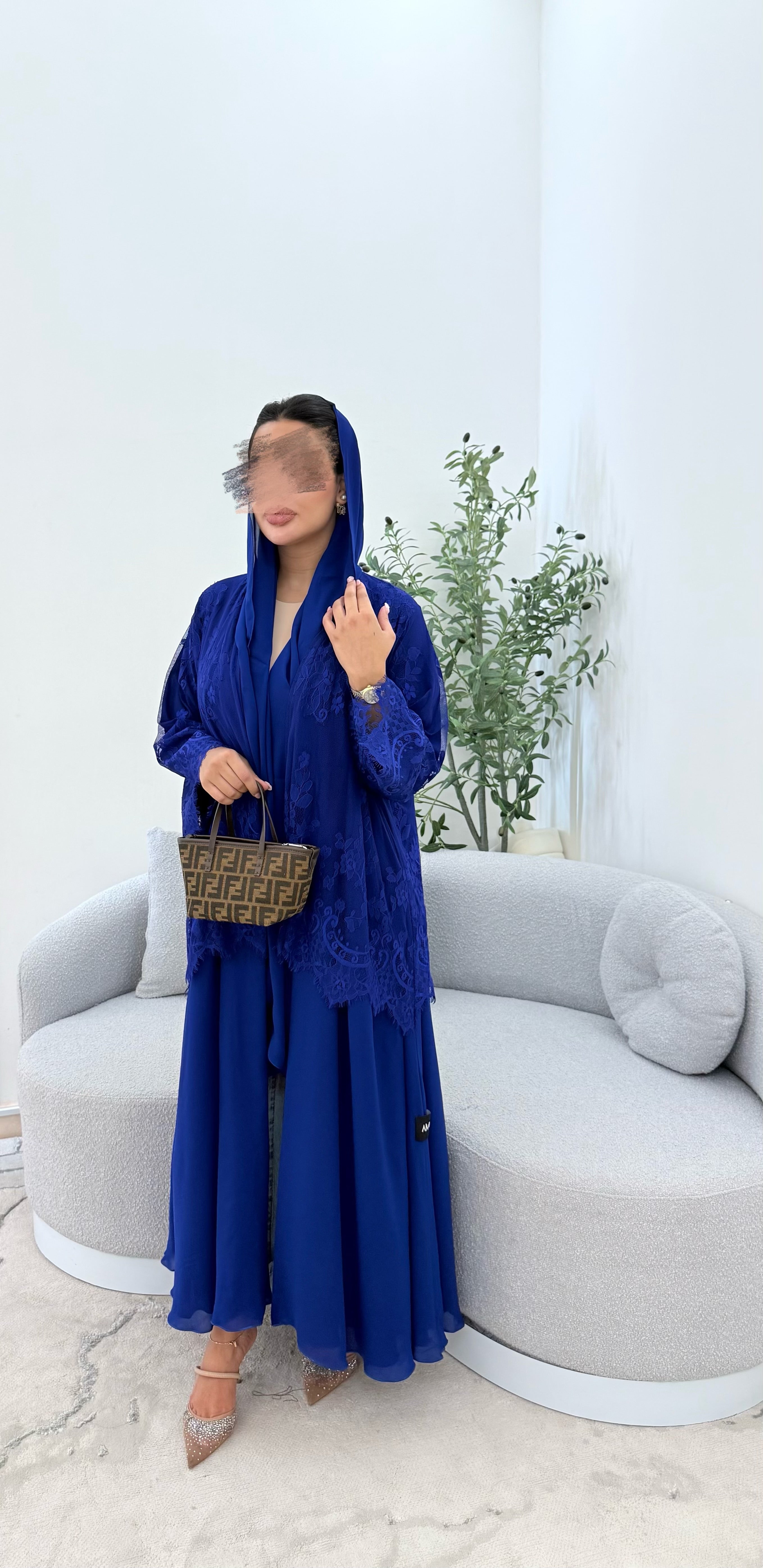 Lace abaya ( blue